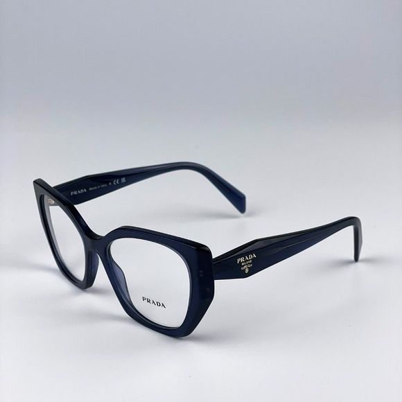 Prada PR18WVā08Q1O1 Eyeglasses Dark Blue Crystal Cat Eye Women - Picture 8 of 13